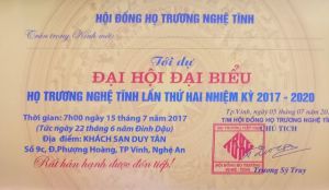 Đại hội Đại biểu họ Trương Nghệ Tĩnh lần thứ 2 nhiệm kỳ 2017 - 2020